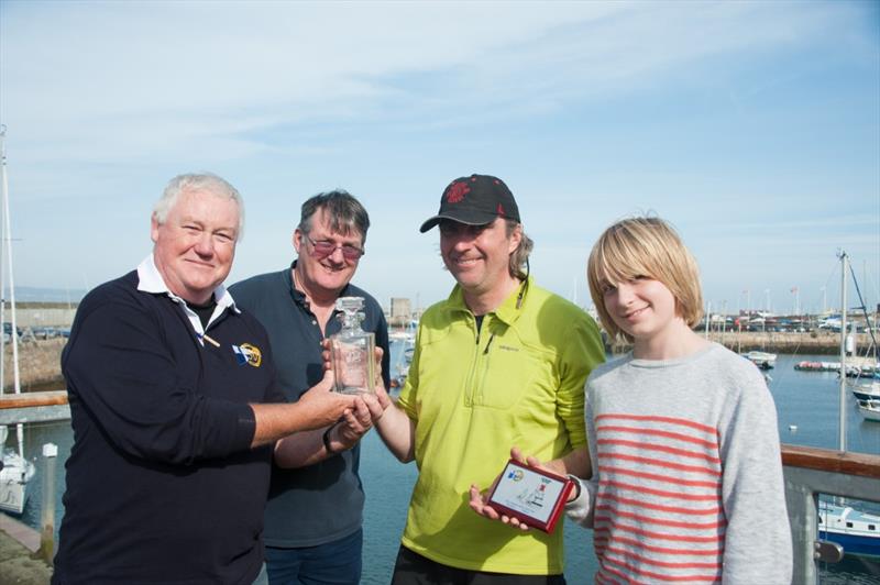 Kish Race Short-Handed Perpetual trophy winners Black Sheep (l-r) Commodore Burke, Dermot Reidy, William Despard, Oscar Despard photo copyright Duncan Hill taken at Dun Laoghaire Motor Yacht Club