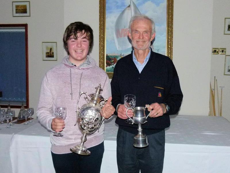 Keith Watts and Alex Smerdon, winners of PYB series 1 & 2, at Torpoint Mosquito's annual prizegiving photo copyright Gill Watts taken at Torpoint Mosquito Sailing Club