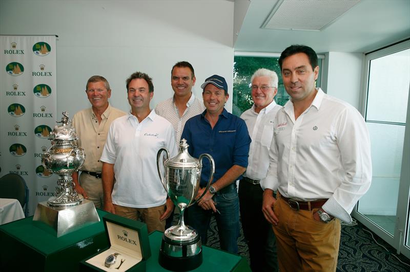 The panel at the Rolex Sydney Hobart launch (l-r) Shane Kearns, Roger Hickman, Hugh Ellis, Sam Haynes, Rupert Henry, Mark Richards - photo © Steve Christo / CYCA