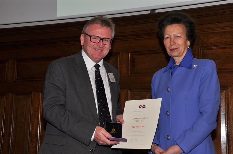 Stephen Tudor with Her Royal Highness The Princess Royal at the RYA Volunteer Awards photo copyright RYA taken at 