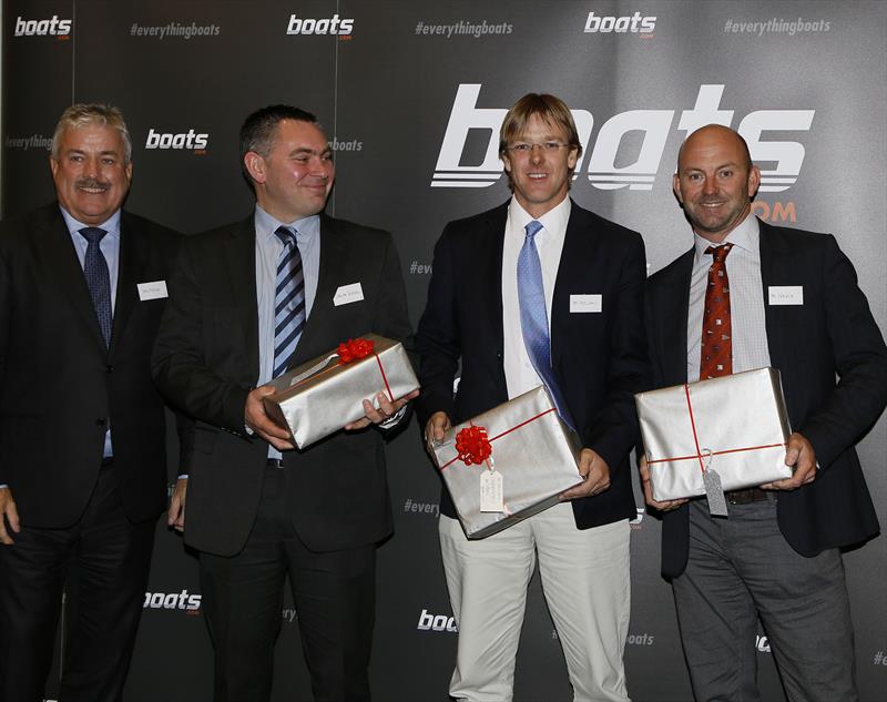 Nominees for the boats.com YJA Yachtsman of the Year Award, presented by Ian Atkins, CEO of boats.com:  Duncan Trusswell representing Giles Scott, Ian Williams and Ian Walker  - photo © Patrick Roach