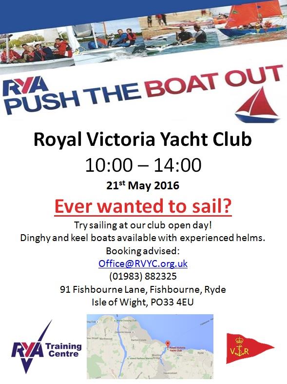 RYA Push the Boat Out at Royal Victoria Yacht Club photo copyright RVYC taken at 
