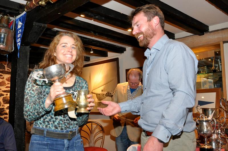 Debra DeCrausaz was presented with the ‘Best New Sailor' trophy by Robbie Lawson, Commodore at the East Lothian Yacht Club Prize Giving - photo © David Farmer
