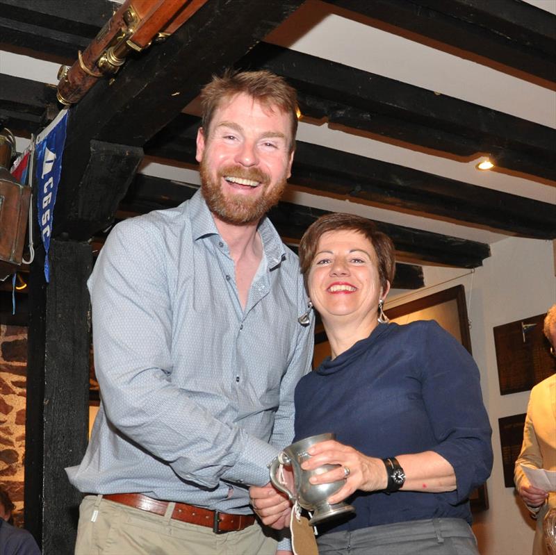 Hilary Fraser was presented with a trophy for the ‘Go Racing' Monday Series, by Robbie Lawson, Commodore at the East Lothian Yacht Club Prize Giving photo copyright David Farmer taken at East Lothian Yacht Club