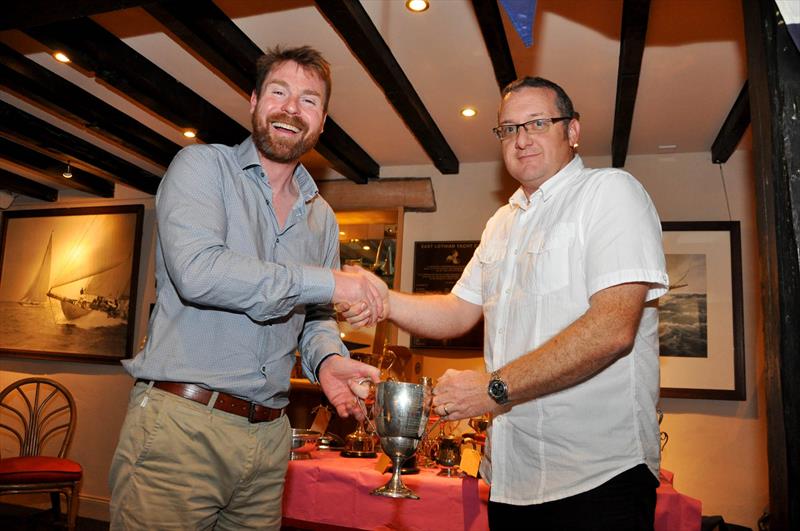 Martin Bailie was presented with 4 trophies by Robbie Lawson, Commodore at the East Lothian Yacht Club Prize Giving - Martin sails a Medina 20 yacht - photo © David Farmer