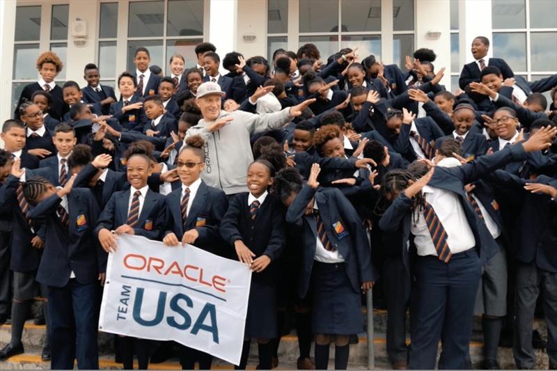 Jimmy Spithill visits at T.N. Tatem Middle School - photo © ORACLE TEAM USA