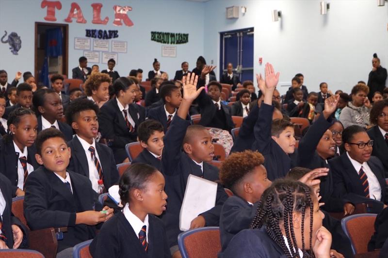 Jimmy Spithill visits at T.N. Tatem Middle School - photo © ORACLE TEAM USA