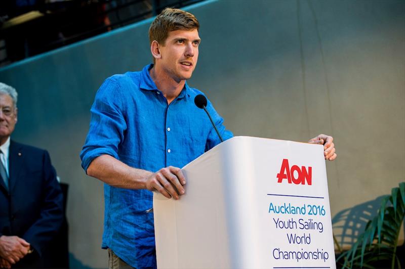 Peter Burling at the Aon Youth Worlds prize giving - photo © Pedro Martinez / Sailing Energy / World Sailing