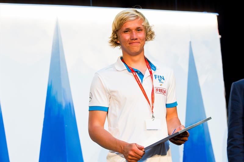 Martin Mikkola wins the Bengt Julin Trophy at the Aon Youth Worlds photo copyright Pedro Martinez / Sailing Energy / World Sailing taken at Torbay Sailing Club