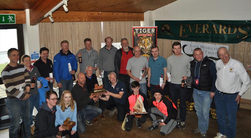 Prize winners in the John Merricks Tiger Trophy - GJW Direct Sailjuice Winter Series Round 6 photo copyright Jon Williams taken at Rutland Sailing Club