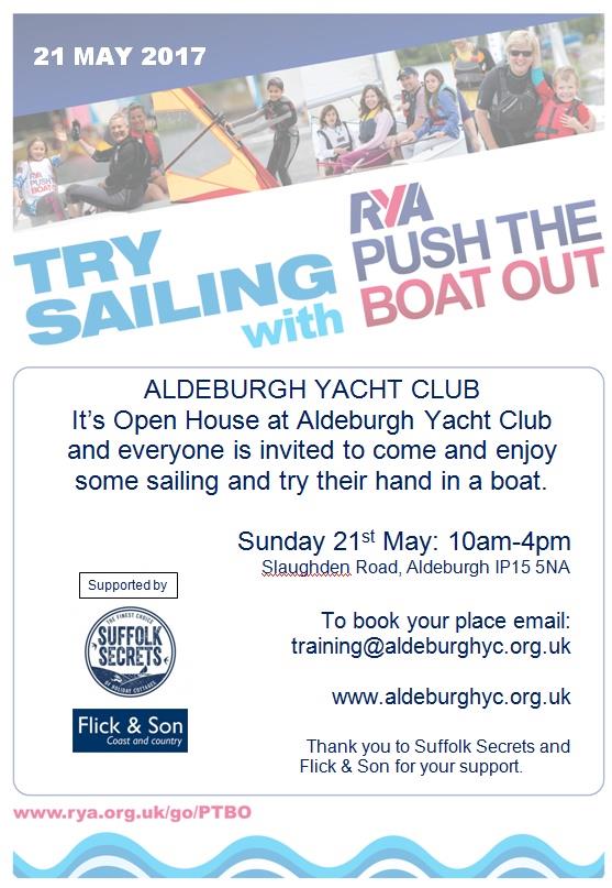 Push the Boat Out at Aldeburgh Yacht Club on 21st May photo copyright AYC taken at Aldeburgh Yacht Club