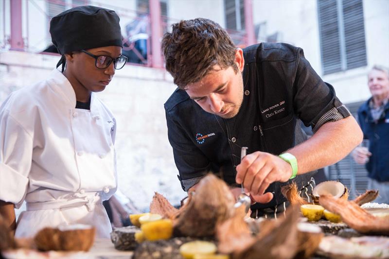 Chris Kenny prepares the Lionfish dishes photo copyright Harry KH / Land Rover BAR taken at 