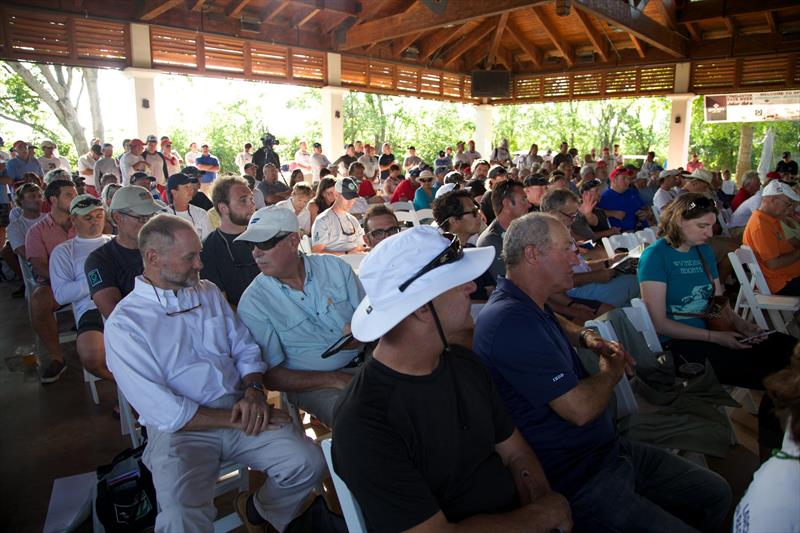 Hundreds of skippers and crews gather for the all-important Skippers Briefing at Sperry Charleston Race Week photo copyright Meredith Block taken at Charleston Yacht Club