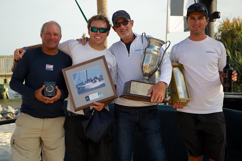 Fresh from their J/70 World Championship performance a few months ago in San Francisco, Joel Ronning's (second from right) Catapult team edged out a close victory in the big J/70 Class at Sperry Charleston Race Week 2017 photo copyright Charleston Race Week / Meredith Block taken at Charleston Yacht Club