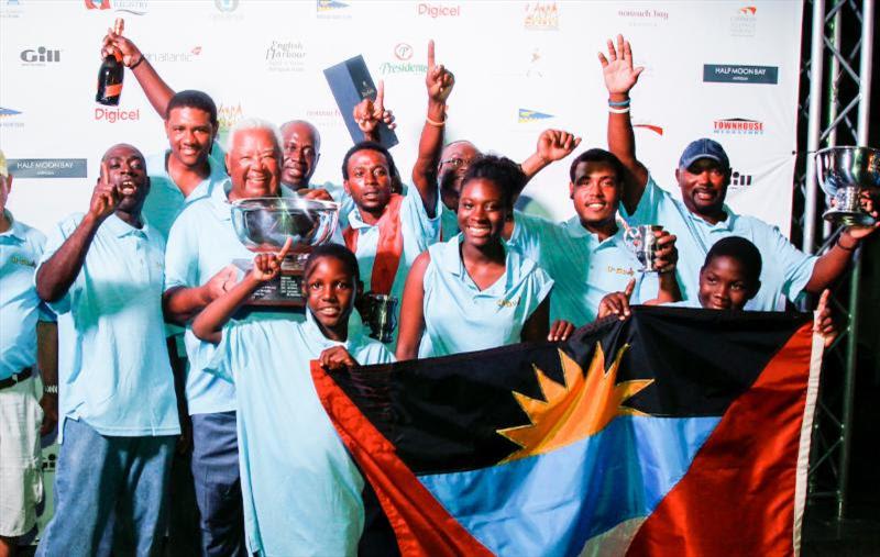 Sir Hugh Bailey's winning team in 2016 photo copyright Paul Wyeth / www.pwpictures.com taken at Antigua Yacht Club