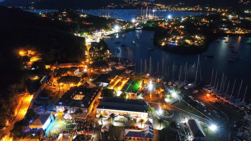Antigua Sailing Week at night from the sky - photo © Paul Wyeth / www.pwpictures.com