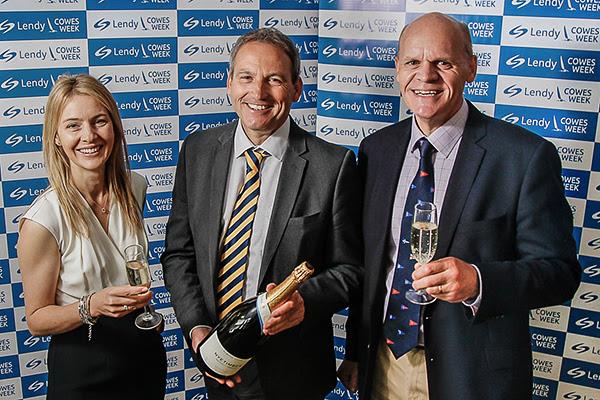 (l-r) Kate Johnson (CWL Commercial & Marketing Director), Paul Riddell (Lendy Head of Marketing & Communications) & Phil Hagen (CWL Regatta Director photo copyright Cowes Week Limited taken at Cowes Combined Clubs