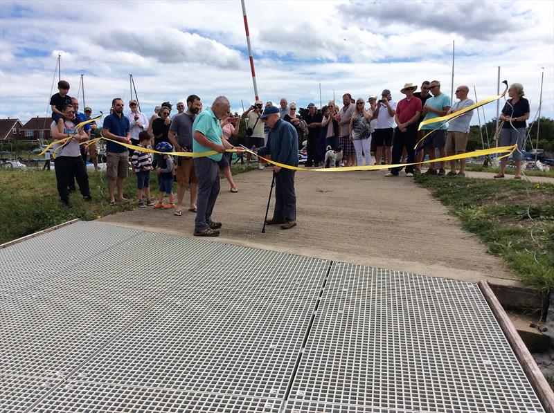 The new jetty at Harlow (Blackwater) Sailing Club is officially opened photo copyright Keith Taft taken at Harlow (Blackwater) Sailing Club