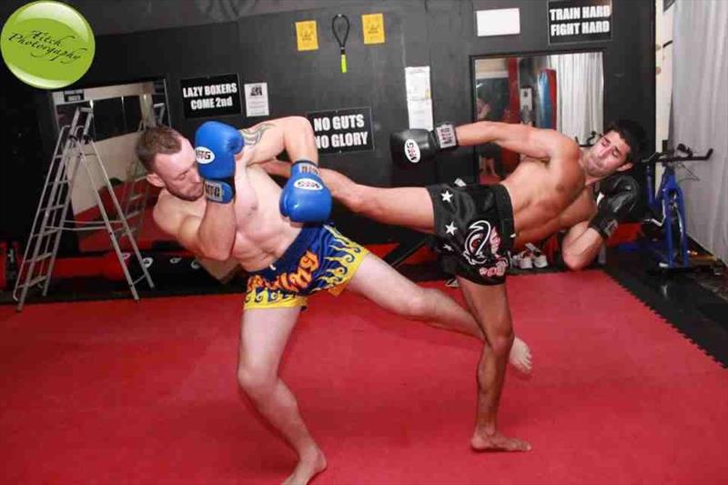 Kyle (right) Thai Boxing - photo © Fitch Photography