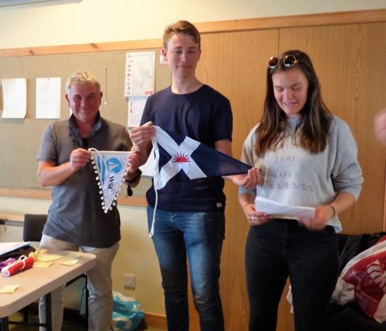 Exchange of Club Burgees; Solway Yacht Club Cadet Officer Willie Patterson receives the Wandlitzer Segelclub burgee while Karl Schroder received the Solway Yacht Club one at Solway Yacht Club Cadet Week photo copyright Ian Purkis taken at Solway Yacht Club