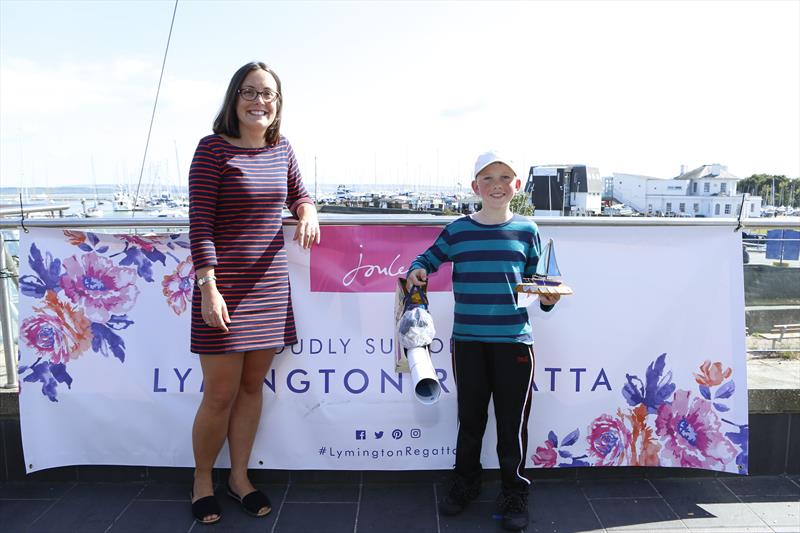 Joel de Grave wins the Joules Trophy for best helm in own boat at the Royal Lymington Yacht Club Junior Regatta photo copyright Justin Parry taken at Royal Lymington Yacht Club