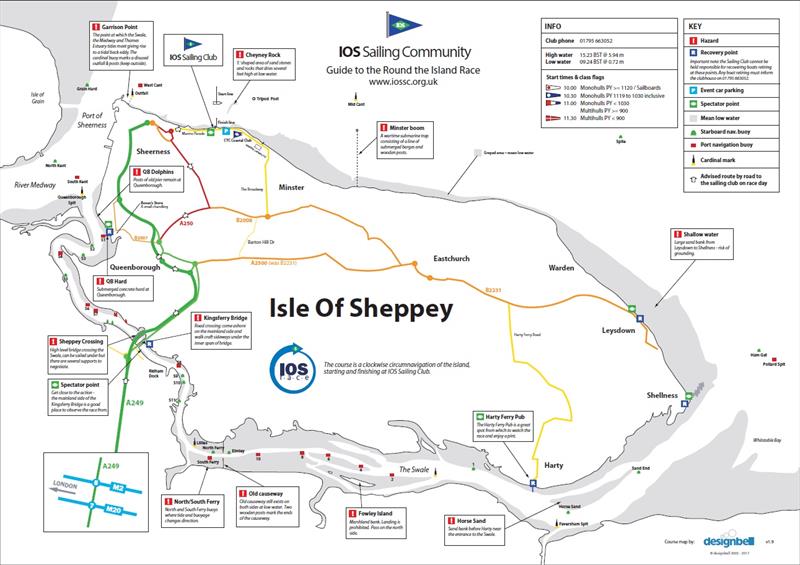 Isle of Sheppey Round the Island Race course photo copyright IOSSC taken at Isle of Sheppey Sailing Club