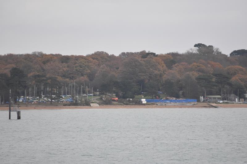 View ashore - for the next 3 months, the shoreline at Netley will look rather empty before the smart new Netley Sailing Club building starts to take shape - photo © David Henshall