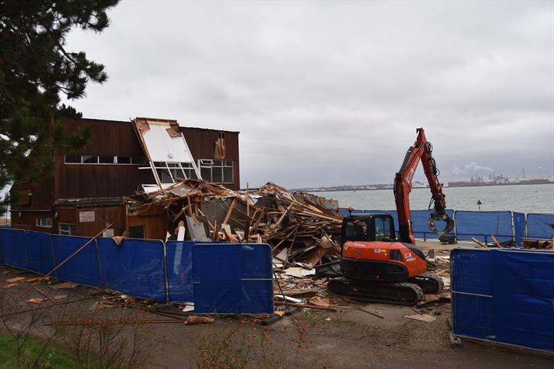 At an extremely environmentally sensitive site, the builders have done a great job in removing the old Netley Sailing Club building without causing any collateral damage - photo © David Henshall