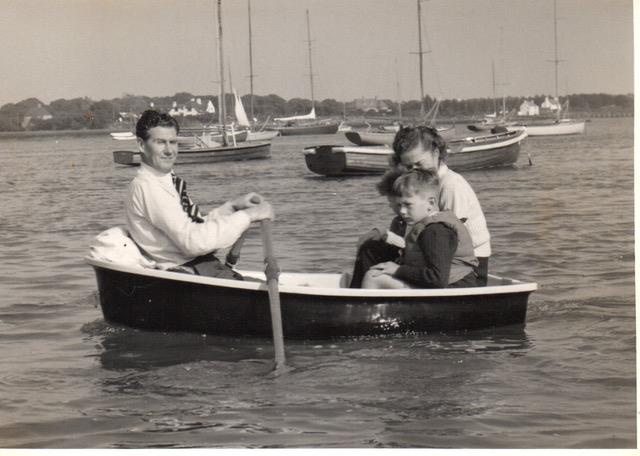 Max Johnson with his family out afloat in one of the very first GRP tenders = Max was a true visionary for the new material photo copyright Westell Family taken at 