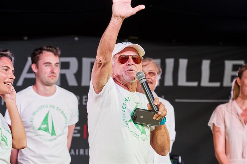 US Ambassador Jimmy Buffett and French Godmother Alessandra Sublet welcomed the sailors during Sunday's Opening Ceremony at Les Voiles de Saint Barth Richard Mille photo copyright Michael Gramm taken at Saint Barth Yacht Club