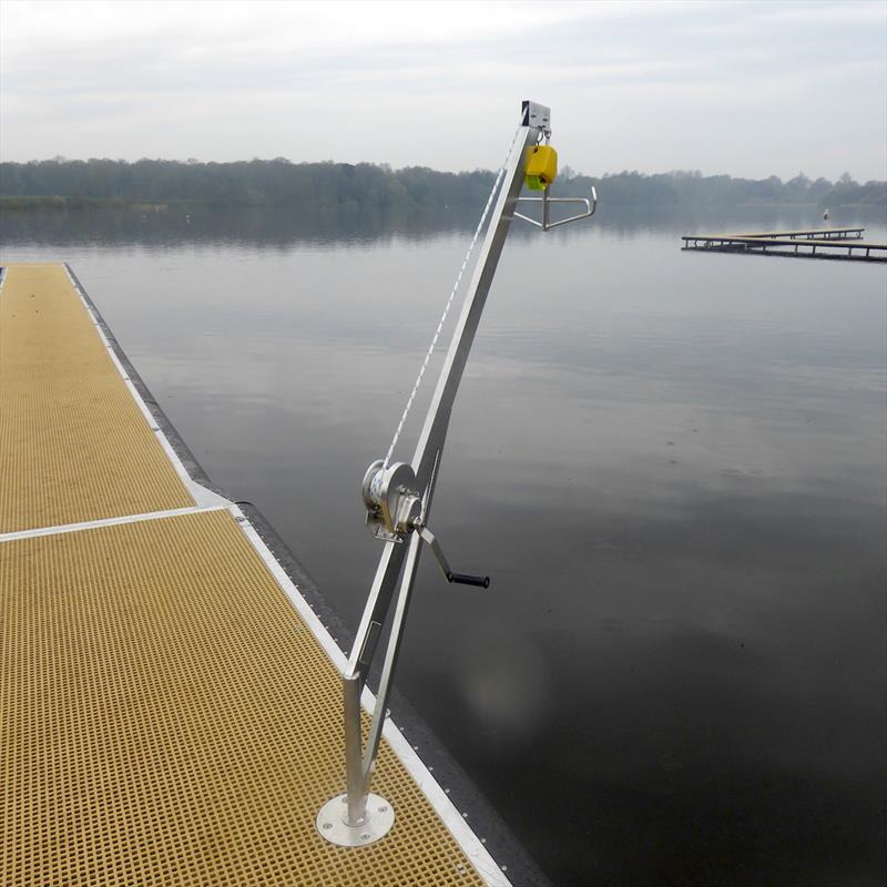 Disability hoist on one of the brand new jetties at Budworth Sailing Club  photo copyright Mark Cleary taken at Budworth Sailing Club