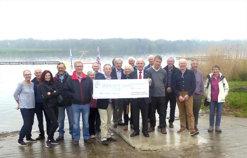 Grant presentation during the opening for the two brand new jetties at Budworth Sailing Club  photo copyright Mark Cleary taken at Budworth Sailing Club