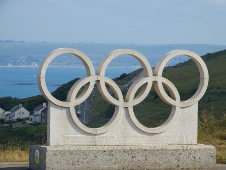 The Olympic rings at Portland photo copyright Will Loy taken at Weymouth & Portland Sailing Academy