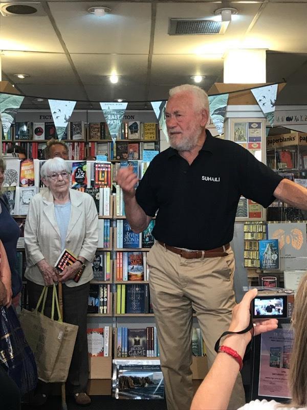 Sir Robin Knox-Johnston talking at Falmouth Bookseller during the Knox-Johnston on Seamanship & Seafaring launch photo copyright Jeremy Atkins taken at 