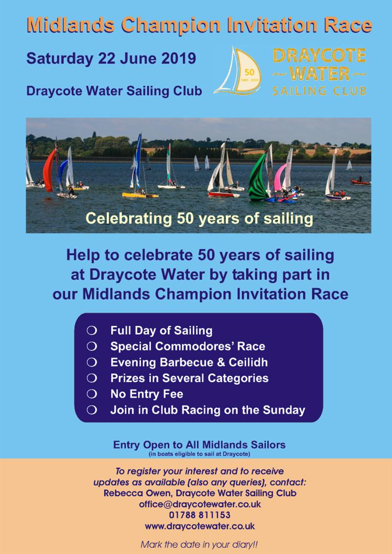 Midlands Champion Invitation Race poster photo copyright DWSC taken at Draycote Water Sailing Club
