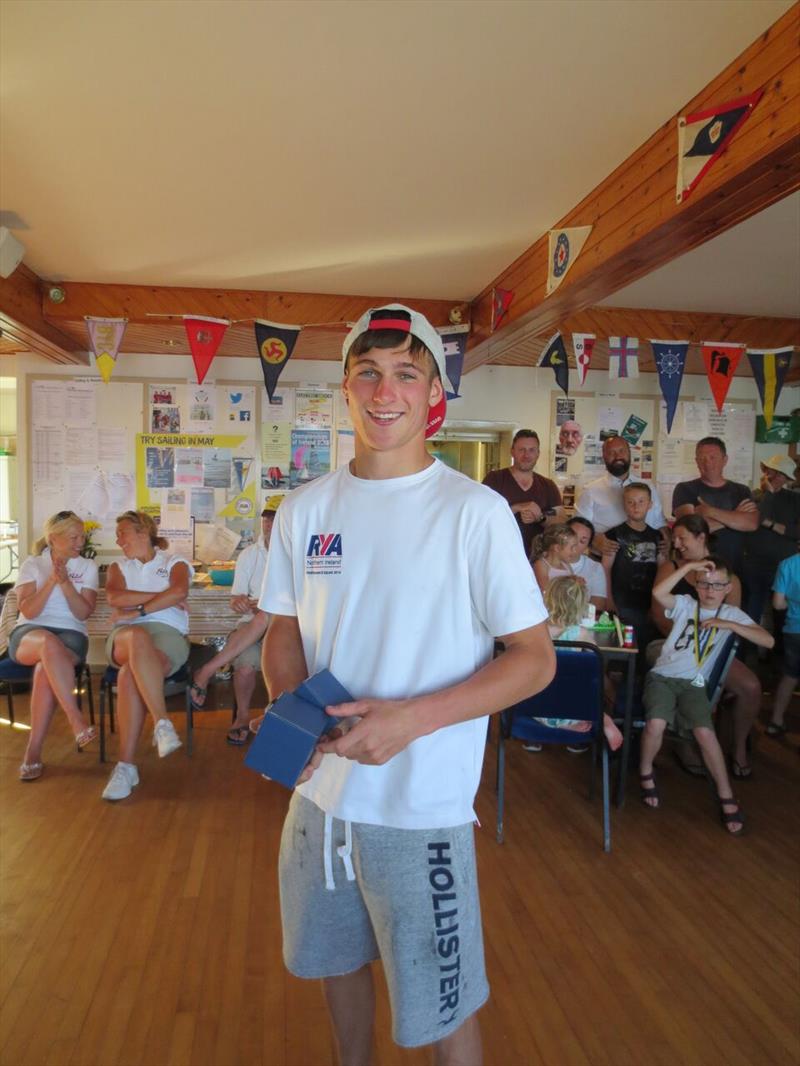 Rory Fekkes during the Larne Lough Weekend prize giving photo copyright Alison Craig taken at East Antrim Boat Club
