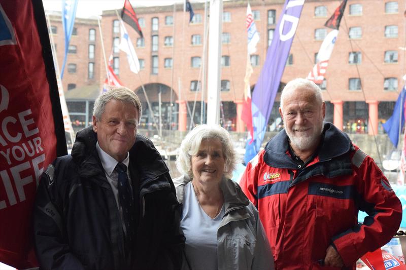 (l-r) David Taylor, Jean Baker, Sir Robin Knox-Johnston photo copyright Jo Taylor taken at Royal Dee Yacht Club