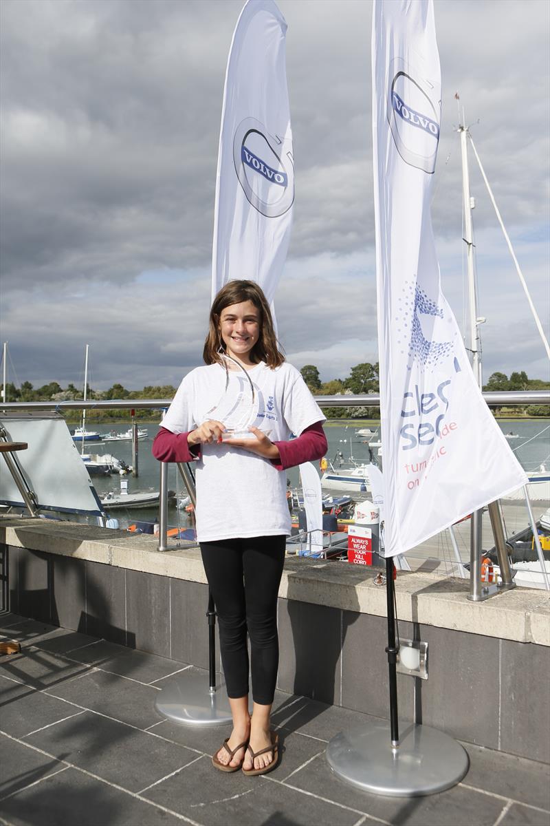 Jemina Cary was awarded the Zacyntha Trophy  at the Volvo Car UK sponsored prize of the Royal Lymington YC Junior Regatta photo copyright Justin Parry taken at Royal Lymington Yacht Club