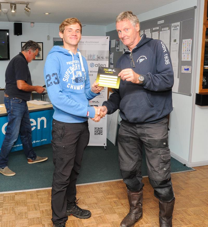 Dan Craner finishes as top junior in the Gul Wrecker at Instow photo copyright Lottie Miles taken at North Devon Yacht Club