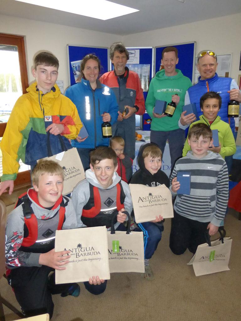 Prize winners at the 2015 SESCA Antigua Sailing Day Regatta photo copyright Mike Steele taken at St Edmundsbury Sailing & Canoeing Association