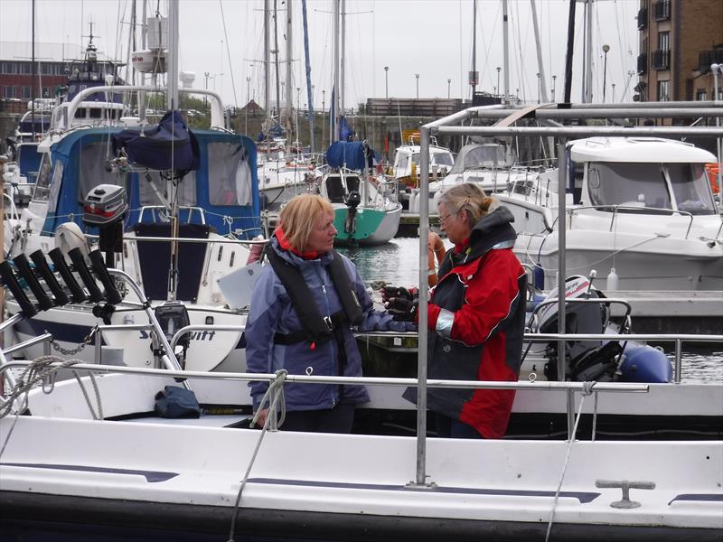 Newest member Carol Dolan pictured on right asking questions photo copyright Gaynor Portlock taken at Liverpool Yacht Club