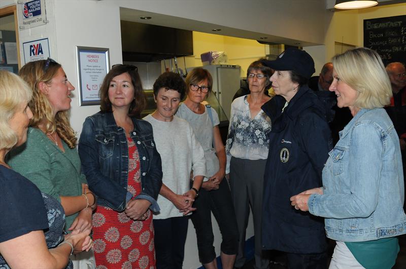 HRH The Princess Royal introduced to the Draycote Water Sailing Club Women on Water group by Caroline Noel (right) photo copyright Malcolm Lewin taken at Draycote Water Sailing Club