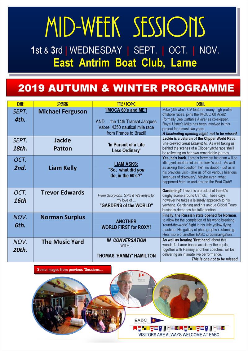 East Antrim Boat Club Mid-Week Sessions Poster photo copyright EABC taken at East Antrim Boat Club