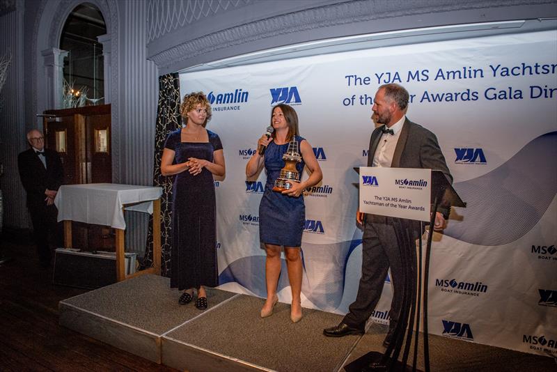 Lucy MacGregor is awarded the YJA MS Amlin Yachtsman of the Year at the YJA MS Amlin Awards Gala Dinner photo copyright Sally Golden taken at 