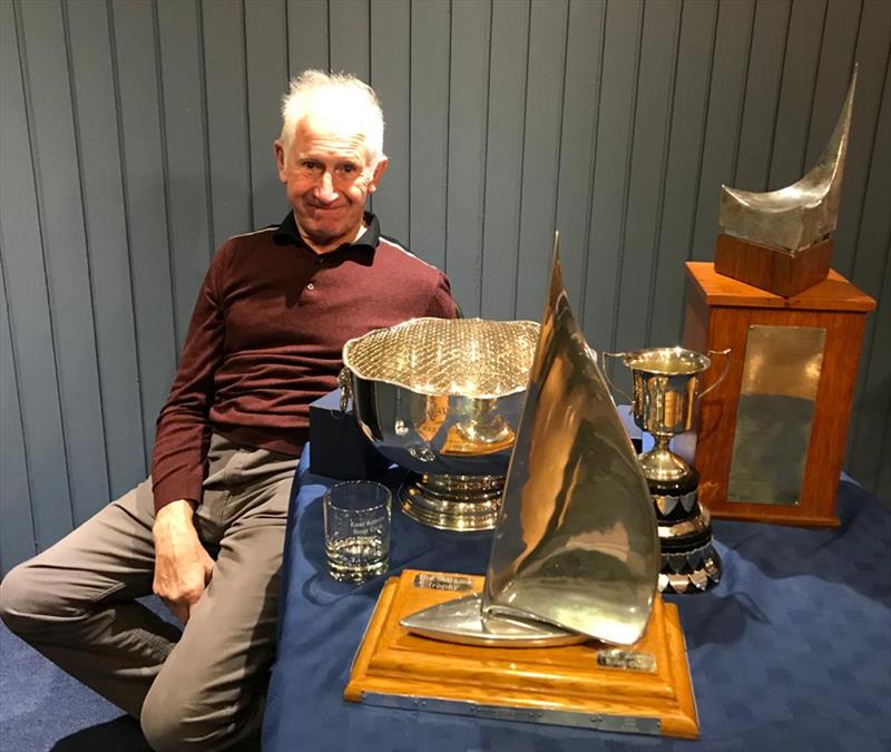 Maurice Adams at the East Antrim Boat Club (Gingles Trophy on the right) photo copyright Eddie Cameron taken at East Antrim Boat Club