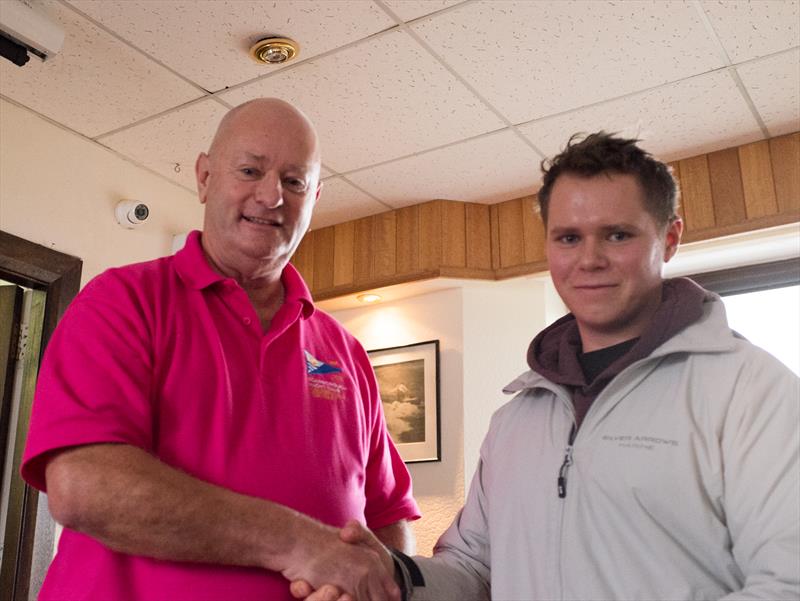 Bee Sharp crewmember Henry Turner after the Scarborough YC New Year's Race 2020 photo copyright Chris Clark taken at Scarborough Yacht Club