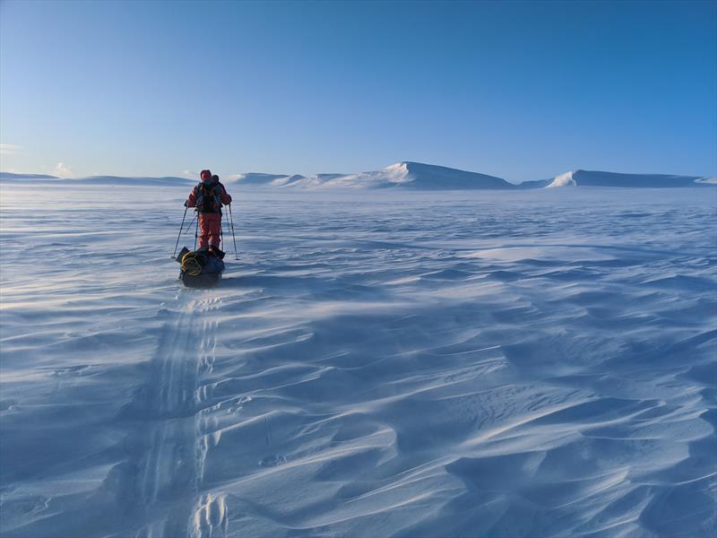 Two dinghy sailors swapped their sails for skis in the Arctic - photo © Georgina Hicks & Kath Broatch