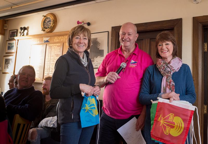 (l-r) Jane Stockdale, Roger Buxton & Julie Buxton after race 4 of the Scarborough Yacht Club Winter Series photo copyright SYC taken at Scarborough Yacht Club