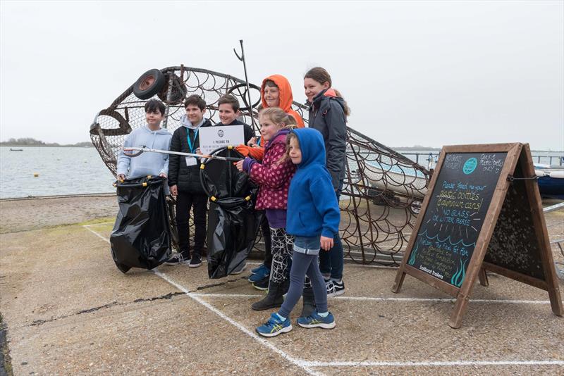 Beach Clean at Emsworth SC with "Nellie" the fish photo copyright Don Manson taken at Emsworth Sailing Club