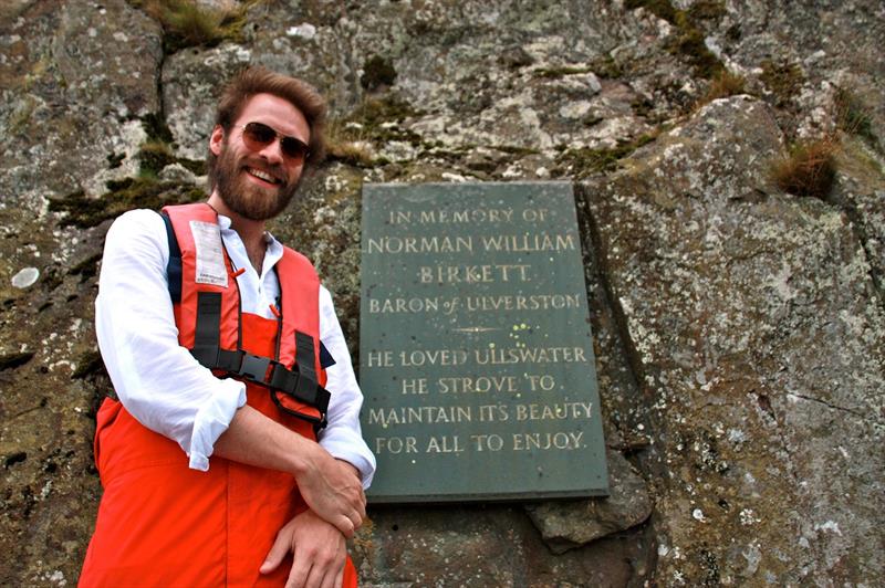 Norman Birkett's grandson Thomas, the current Lord Birkett, at the plaque on Kailpot Crag photo copyright Pauline Thompson taken at Ullswater Yacht Club